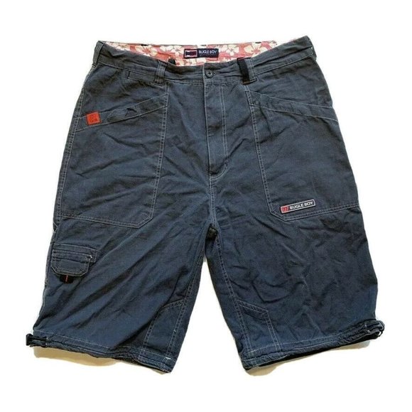 Bugle Boy Carpenter Shorts Mens 36 Relaxed Long Skater Hip Hop Work Utility Gray - Picture 2 of 12